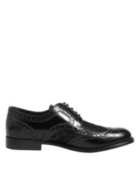Dolce & Gabbana Black derby-kingad lillepitsiga