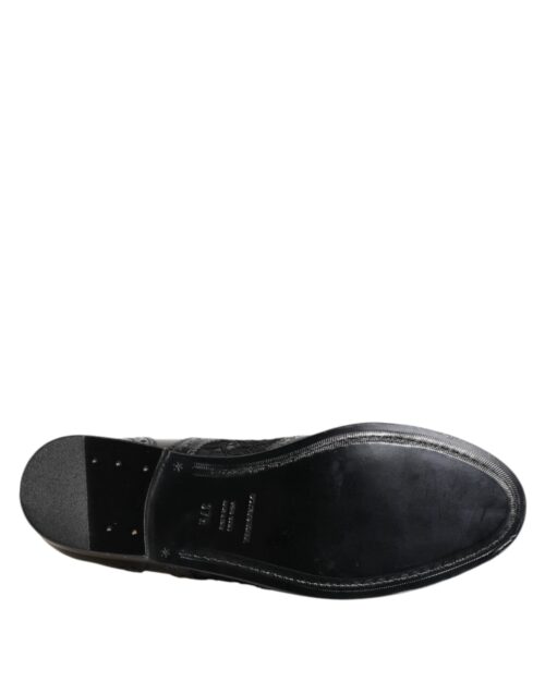 Dolce & Gabbana Black derby-kingad lillepitsiga