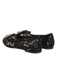 Dolce & Gabbana Black Taormina pitsist kristallidega baleriinad