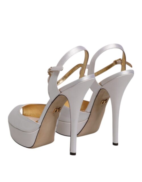 Dolce & Gabbana valged satiinist platvormkingad