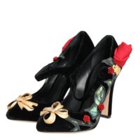 Dolce & Gabbana Black Roses kristallidega prossiga Mary Jane kingad