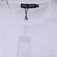 Dolce & Gabbana valge puuvillane T-särk, ümmarguse kaelusega, lühikeste varrukatega