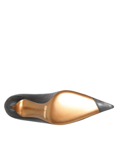 8577939.jpeg Dolce & Gabbana mustad eksootilisest nahast stiletokontsaga kingad