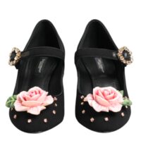 Dolce & Gabbana mustad kristallkaunistustega Mary Jane kingad
