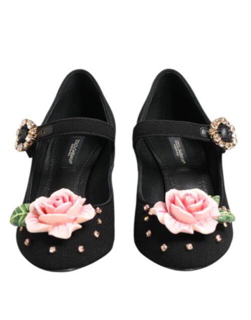 Dolce & Gabbana mustad kristallkaunistustega Mary Jane kingad