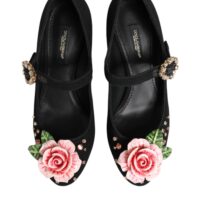 Dolce & Gabbana mustad kristallkaunistustega Mary Jane kingad