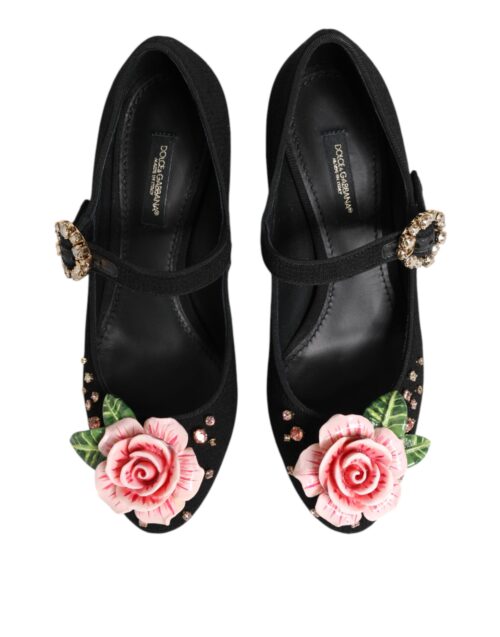 Dolce & Gabbana mustad kristallkaunistustega Mary Jane kingad