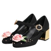 Dolce & Gabbana mustad kristallkaunistustega Mary Jane kingad