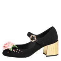 Dolce & Gabbana mustad kristallkaunistustega Mary Jane kingad