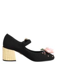 Dolce & Gabbana mustad kristallkaunistustega Mary Jane kingad