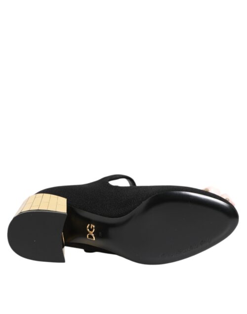 Dolce & Gabbana mustad kristallkaunistustega Mary Jane kingad