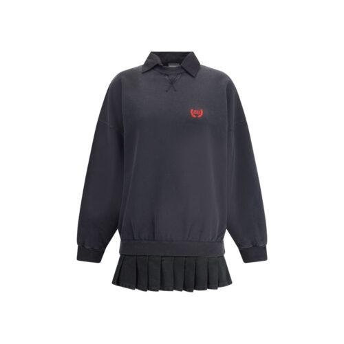 Balenciaga must puuvillane vabaajarõivas kleit