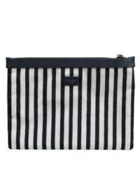 Dolce & Gabbana must-valge triibuline clutch DG logoembleemiga