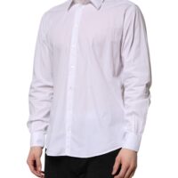 Dolce & Gabbana valge puuvillane STAFF pikkade varrukatega särk