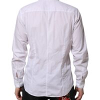 Dolce & Gabbana valge puuvillane STAFF pikkade varrukatega särk