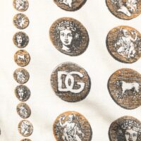 Dolce & Gabbana siidist elevandiluu toonis mündimustriga meeste polosärk