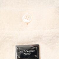 Dolce & Gabbana elevandiluu toonis puuvillane frotee logotaskuga polo T-särk