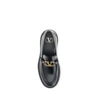 Valentino Garavani Black Leather Slip-On Loafers