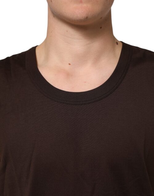 Dolce & Gabbana pruun puuvillane meeste varrukateta alusmaika