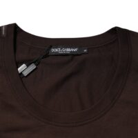 Dolce & Gabbana pruun puuvillane meeste varrukateta alusmaika