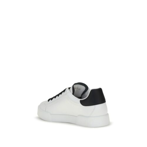 8888383.jpeg Dolce & Gabbana White Calf Leather Bos Taurus Low Top Sneakers