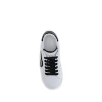 8888386.jpeg Dolce & Gabbana White Calf Leather Bos Taurus Low Top Sneakers
