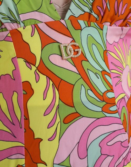 8901319.jpeg Dolce & Gabbana mitmevärviline lilleline siidist avar minikleit