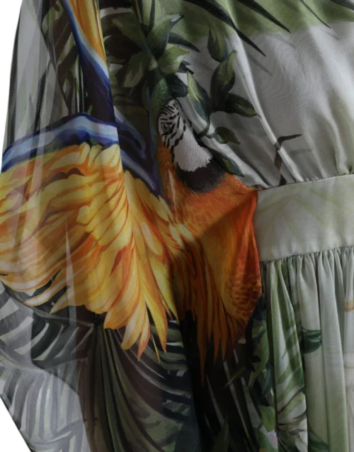 Dolce & Gabbana mitmevärviline siidist džunglimustriga naiste maksikleit