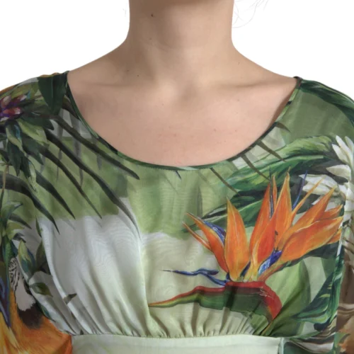 Dolce & Gabbana mitmevärviline siidist džunglimustriga naiste maksikleit