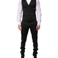 Dolce & Gabbana must 3-osaline brokaatne žakaarkangas ülikond MARTINI