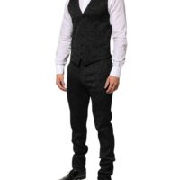 Dolce & Gabbana must 3-osaline brokaatne žakaarkangas ülikond MARTINI