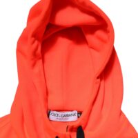 Dolce & Gabbana punane fluorestseeruv polüestrist logoembleemiga kapuutsiga pusa