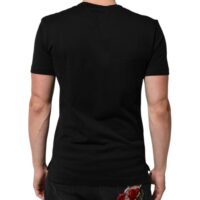 Dolce & Gabbana must puuvillane sametise logoprindiga meeste T-särk