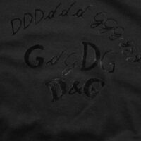 Dolce & Gabbana must puuvillane sametise logoprindiga meeste T-särk