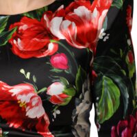 Dolce & Gabbana must lilleline Fiori Pittorici mini bodycon kleit