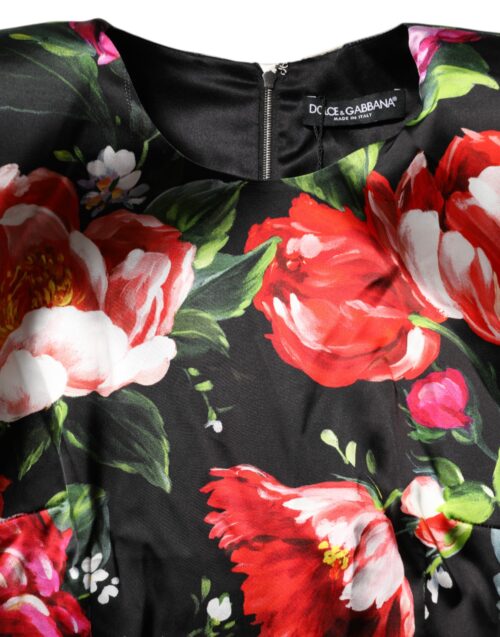 Dolce & Gabbana must lilleline Fiori Pittorici mini bodycon kleit