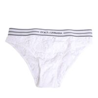 Dolce & Gabbana valged pitsilised logovööga aluspüksid