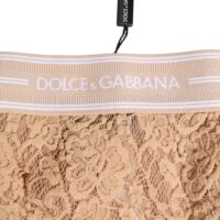 Dolce & Gabbana beež pitsiline Brasiliano aluspüksid logovärvliga