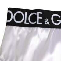 Dolce & Gabbana valged satiinist kõrge vöökohaga naiste aluspüksid logoga