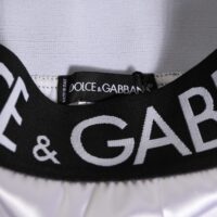 Dolce & Gabbana valged satiinist kõrge vöökohaga naiste aluspüksid logoga