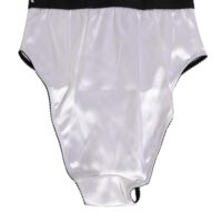 Dolce & Gabbana valged satiinist kõrge vöökohaga naiste aluspüksid logoga