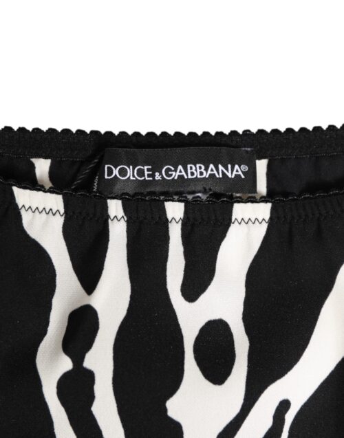 Dolce & Gabbana must-valge sebramustriga slip-aluspüksid