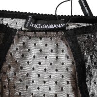Dolce & Gabbana mustad läbipaistvad täpilise pitsiga kõrge vöökohaga aluspüksid