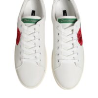 Dolce & Gabbana valged nahast madalad roositikandiga tossud