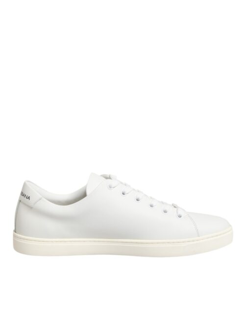 9006057-1.jpeg Dolce & Gabbana White Leather Sacred Heart Patch Sneakers Shoes