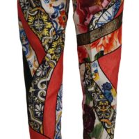 Dolce & Gabbana mitmevärvilised patchwork jacquard kõrge vöökohaga püksid