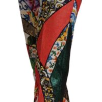 Dolce & Gabbana mitmevärvilised patchwork jacquard kõrge vöökohaga püksid