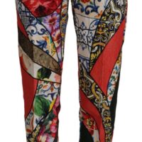 Dolce & Gabbana mitmevärvilised patchwork jacquard kõrge vöökohaga püksid