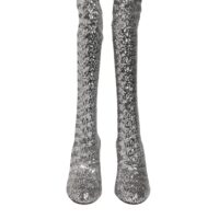 Dolce & Gabbana Hõbedased üle põlve saapad