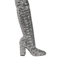 Dolce & Gabbana Hõbedased üle põlve saapad